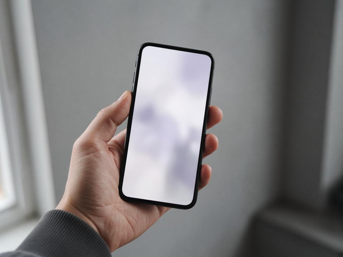A hand holding a phone in cool daylight